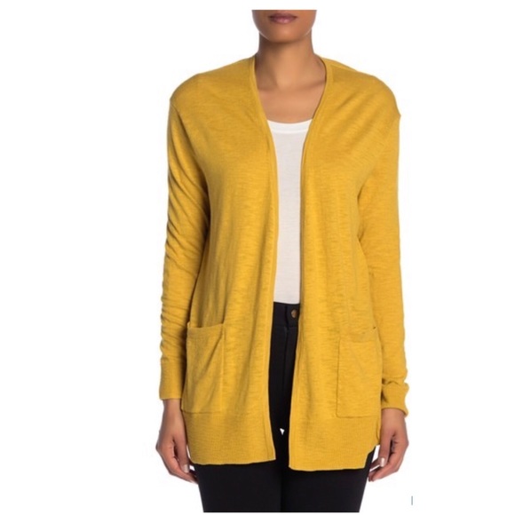 Pocketed Slub Cardigan Size 